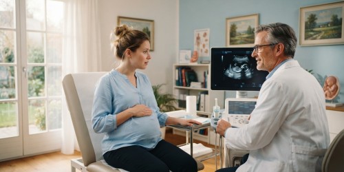 Consulta com obstetra para avaliar o crescimento do bebê