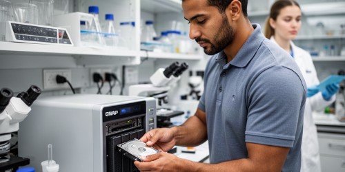 Servidor QNAP para centralizar dados e imagens de laboratório