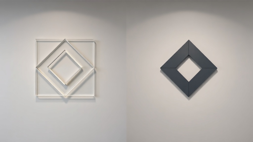 Características do logotipo de parede em acrílico