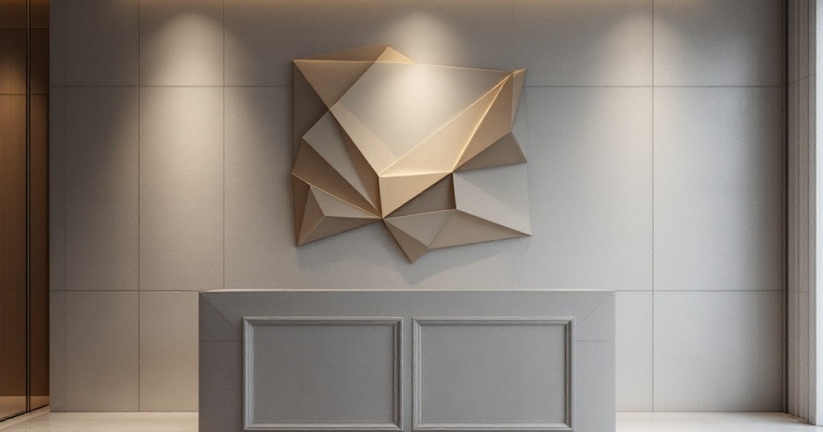 Logotipo em acrílico para parede na recepção da empresa