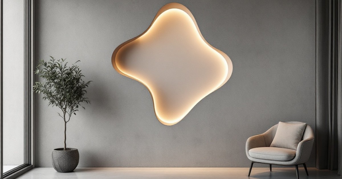 Logotipo 3D para parede com iluminação personalizada