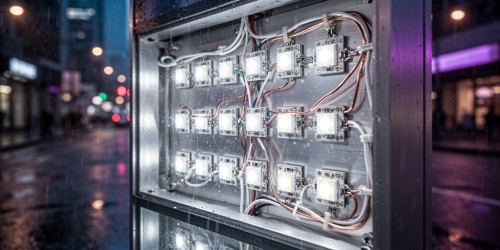 Como funciona a iluminação de um letreiro luminoso comercial