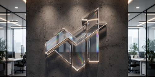 Logotipo em acrílico para parede como investimento estratégico