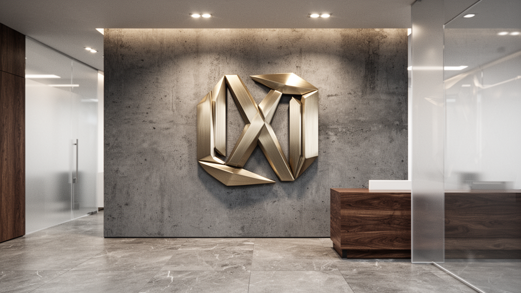 Principais estilos de logotipos em volume para escritórios e recepções