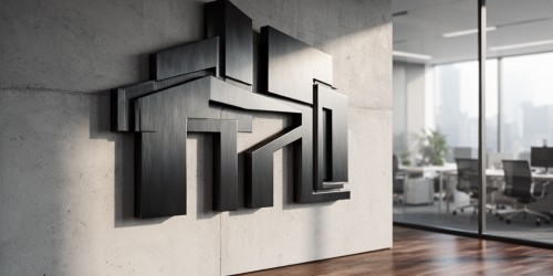 Logotipo de parede em alto relevo para empresas modernas