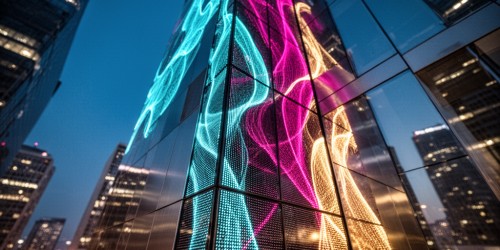 Quais tecnologias estão presentes na fachada de LED