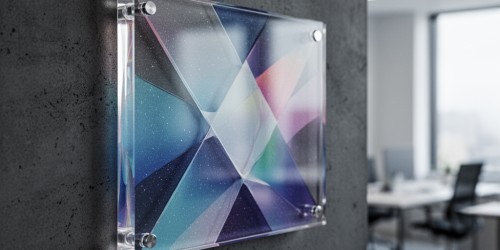 Placas de identificação em acrílico com impressão UV