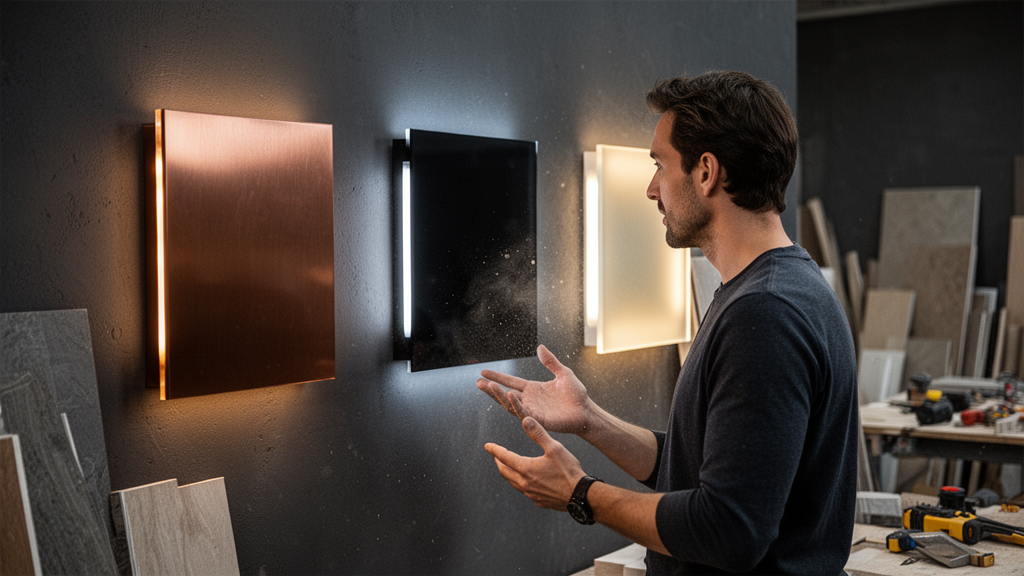 Como cores, iluminação e material mudam a percepção da fonte