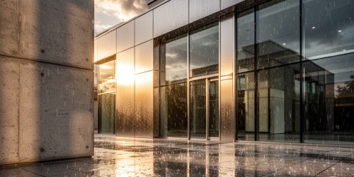 Fachadas comerciais resistentes ao sol e à chuva