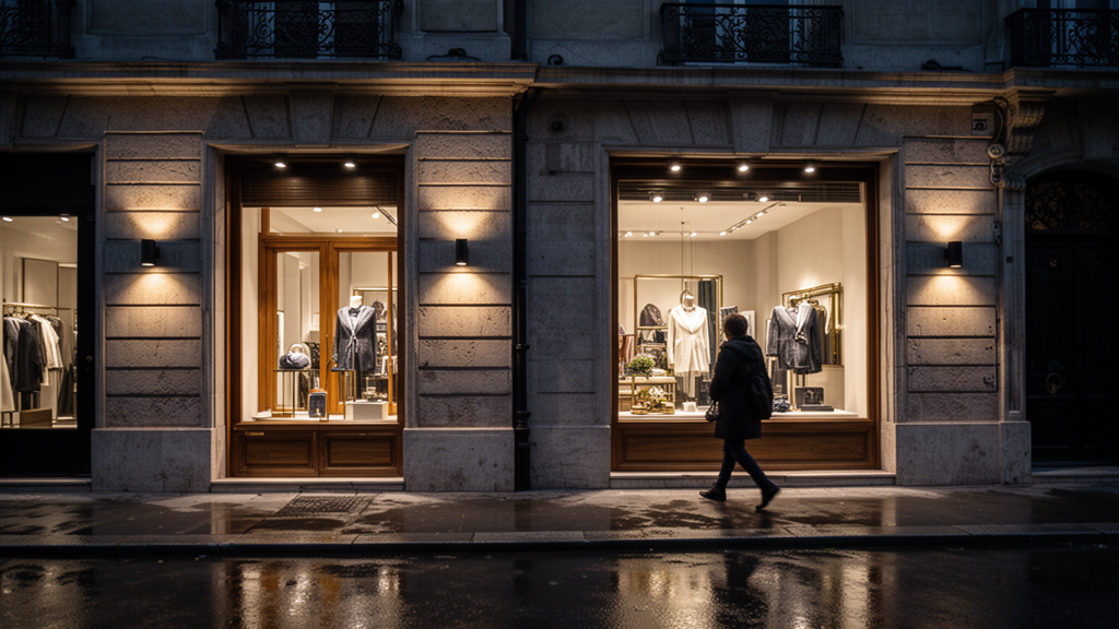 Como a iluminação valoriza fachadas comerciais para lojas de rua