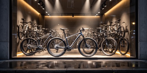 Lojas de bicicletas ganham destaque com iluminação