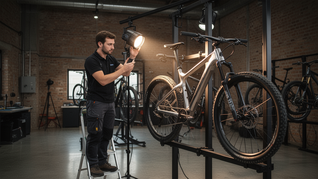 Onde posicionar os focos para evitar reflexos e destacar melhor cada bicicleta