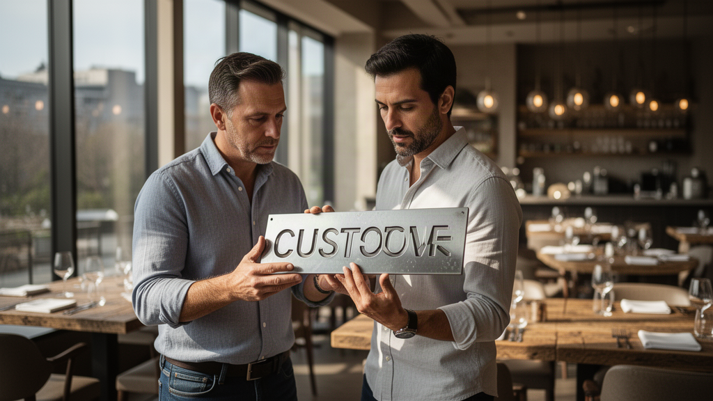 O que considerar antes de decidir onde produzir sinalização personalizada para restaurantes