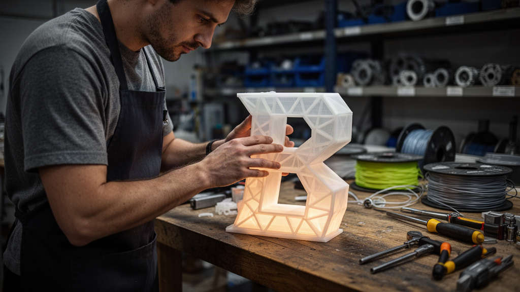 Como funciona o desenvolvimento de um letreiro luminoso impresso em 3D