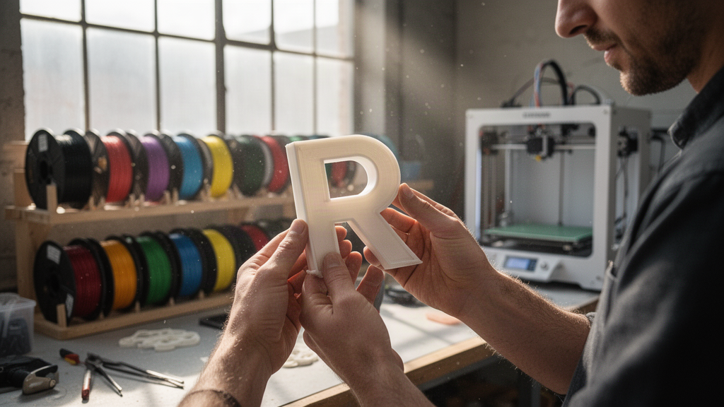 Qual material usar na impressão 3D de letreiros em ambientes internos