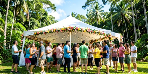 Espaço para campanhas promocionais cercado pela natureza