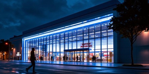 Soluções em fachadas iluminadas para mercados