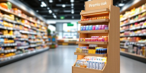 Display de chão MDF para aumentar destaque no ponto de venda