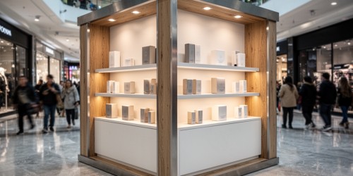 Ilha personalizada para shopping para lançamento de produtos