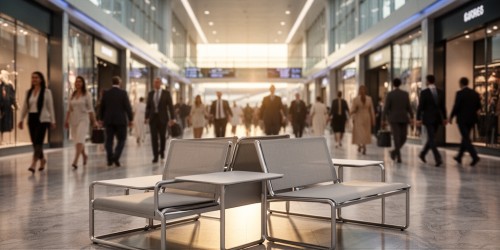 Móveis promocionais para ambientes de grande circulação