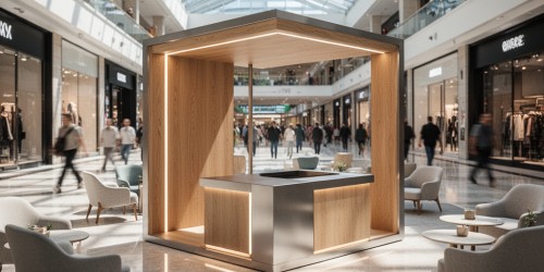 Móveis promocionais para shoppings e centros comerciais