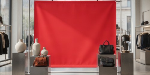 Faixa em lona para destacar produtos em promoção