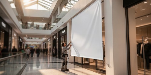 Onde aplicar faixa em lona em lojas e centros comerciais