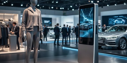 Quais segmentos utilizam display em tamanho real com frequência