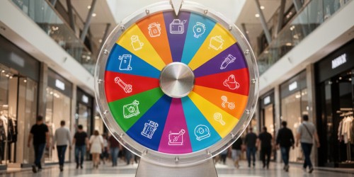 Roleta personalizada para ações em shopping centers