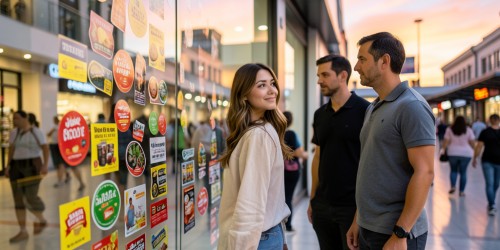 Como os adesivos de vitrine influenciam a decisão de compra