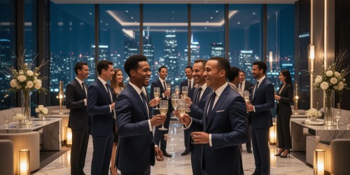 Aniversário corporativo em espaço para evento elegante