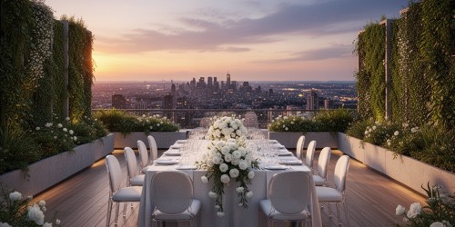 Espaço rooftop para mini wedding com vista panorâmica