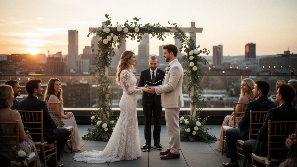 Por que o mini wedding em rooftop encanta os casais