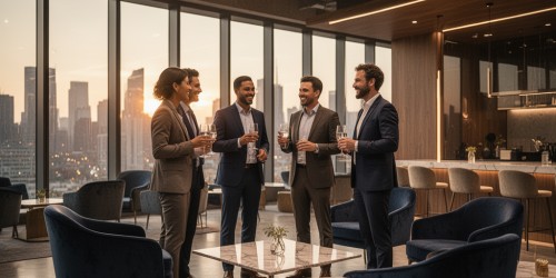 Espaço para networking com locação completa