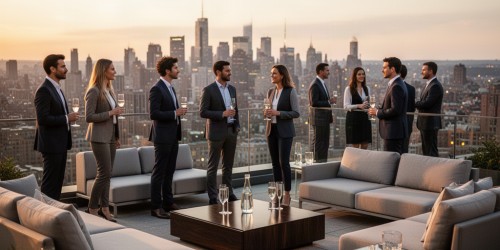 Locação de espaço para evento empresarial com rooftop