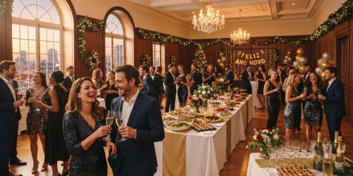 Festa de final de ano com estrutura, buffet e decoração