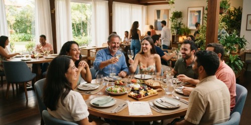 Espaço para confraternização com cardápio personalizado