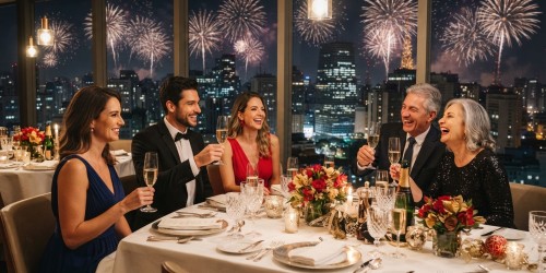 Ano Novo em São Paulo com jantar e atmosfera sofisticada