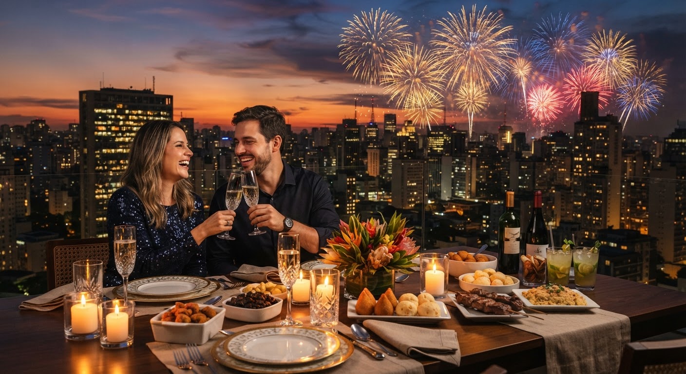 Vista panorâmica e atmosfera para a contagem regressiva