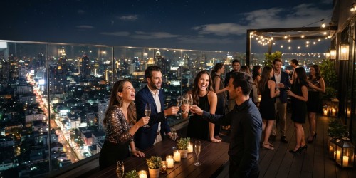 Quais os benefícios de celebrar a virada em um rooftop