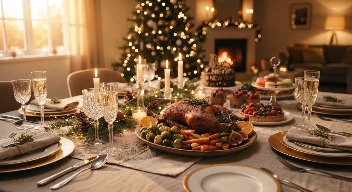 Cardápio e boa comida para celebrar a virada
