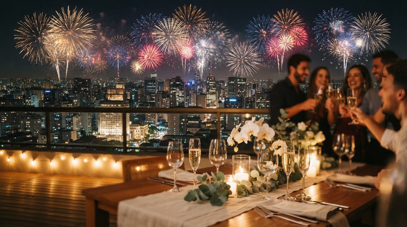 Vista panorâmica e ambiente para celebrar