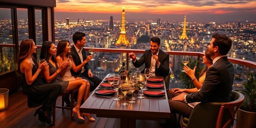 Festa de aniversário em restaurante rooftop em São Paulo com carta de vinhos exclusiva