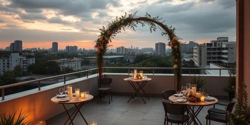 Espaço rooftop para casamento intimista no Jardim das Perdizes