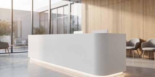 Bancadas em Corian para clínicas com visual moderno