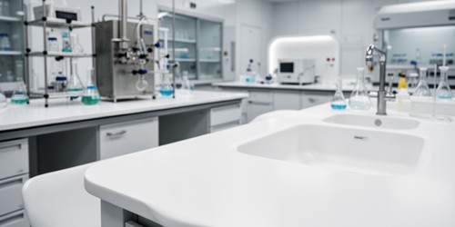 Bancadas em Corian para laboratórios e clínicas