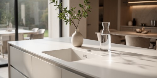 Bancada de cozinha em Corian para residências de luxo