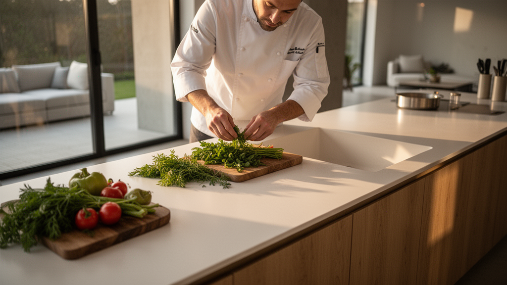 Corian na cozinha planejada: o que é e por que faz diferença