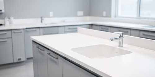 Bancadas em Corian para clínicas que buscam durabilidade