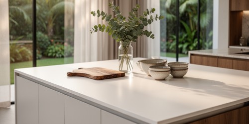 Bancada em Corian para áreas gourmet de alto padrão